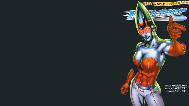 Futuristic woman gun pointing camera free wallpaper for desktop - medium preview image