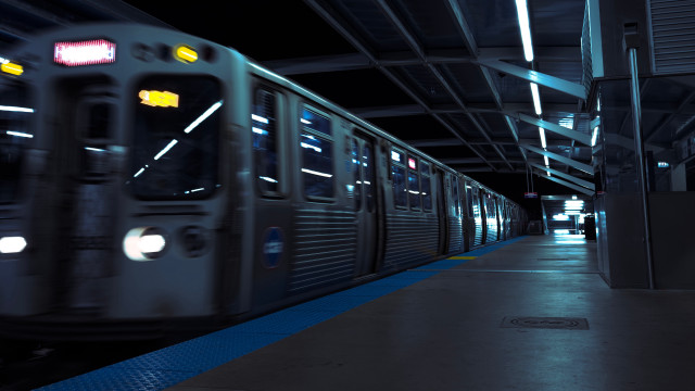 Subway train night futurism motion free wallpaper for desktop - medium preview image