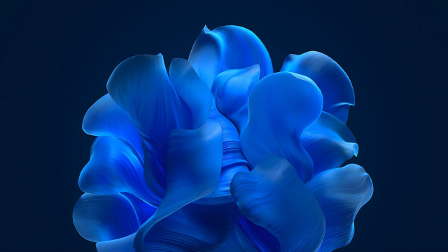 Blue flower dark background generative free wallpaper for desktop - medium preview image