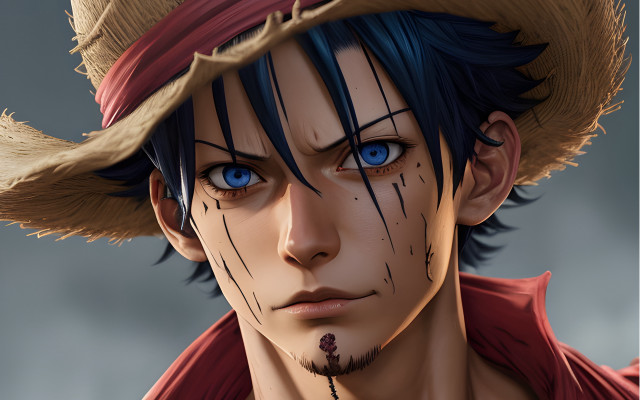 Blue eyes cowboy hat red free wallpaper for desktop - medium preview image