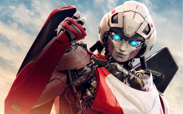 Robot blue eyes holding red free wallpaper for desktop - medium preview image
