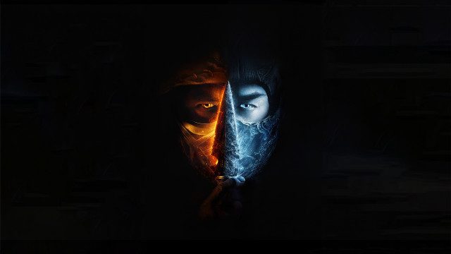 Masked figure firelight dark blue free wallpaper for desktop - medium preview image