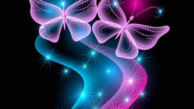 Colorful background butterflies stars image free wallpaper for desktop - medium preview image