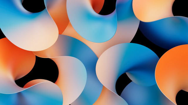 Black background blue orange abstract free wallpaper for desktop - medium preview image