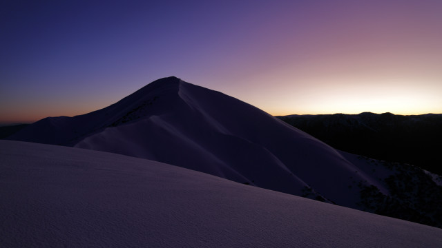 Mountain sunset purple sky horizon free wallpaper for desktop - medium preview image