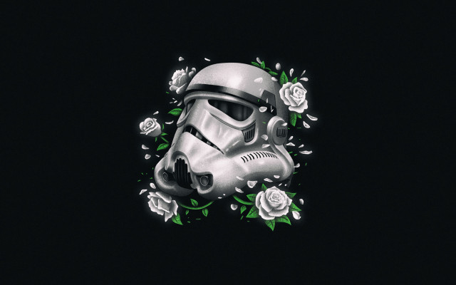 Helmet roses stormtrooper neo romantic free wallpaper for desktop - medium preview image