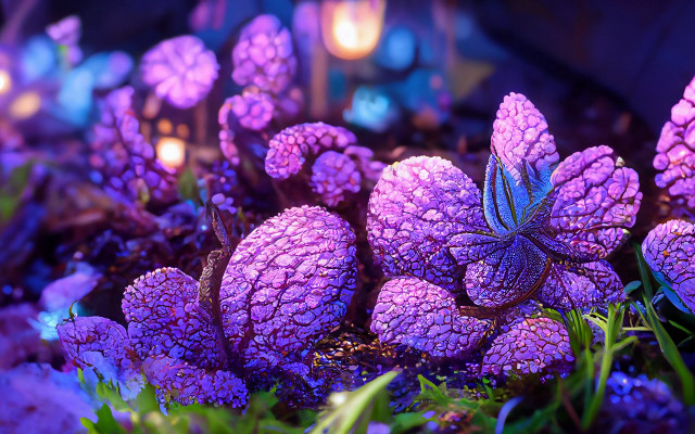 Purple plant butterfly candle blossoms free wallpaper for desktop - medium preview image
