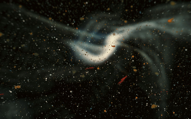 Blurry white streak space art free wallpaper for desktop - medium preview image