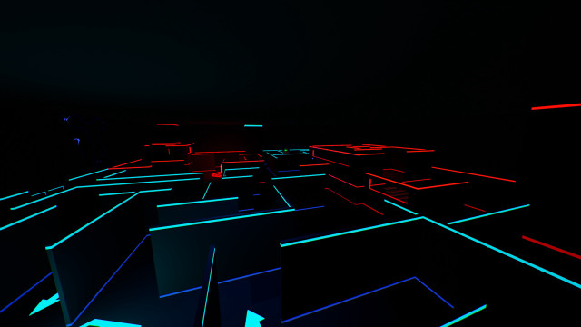 Black room neon squares clock free wallpaper for desktop - medium preview image