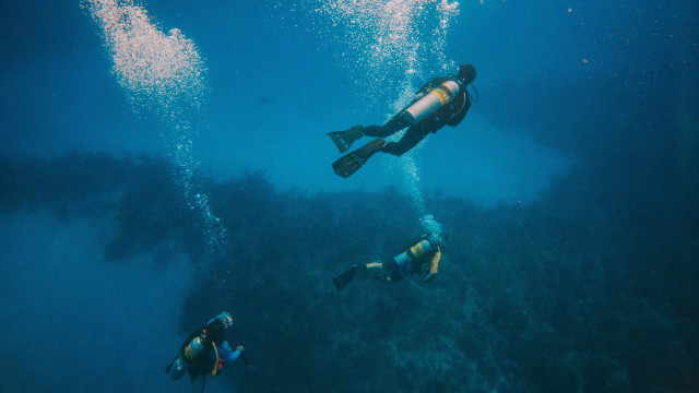 Underwater scuba diving holography galaxy free wallpaper for desktop - medium preview image