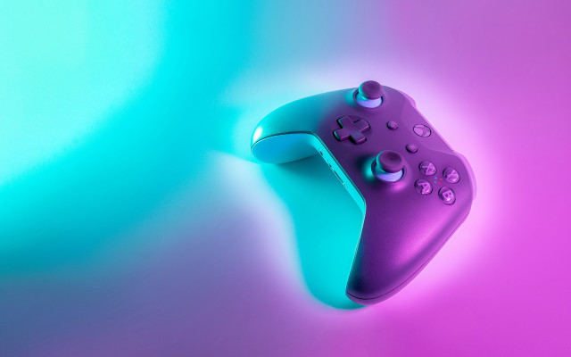 Purple blue controller gradient background free wallpaper for desktop - medium preview image
