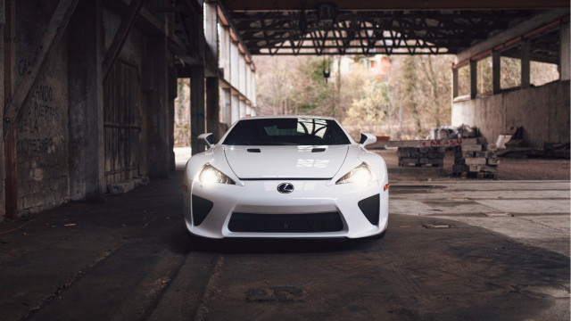 White sports car garage open free wallpaper for desktop - medium preview image