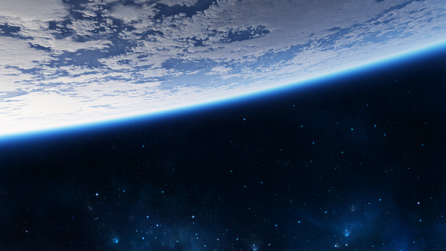 Earth space stars clouds aurora free wallpaper for desktop - medium preview image