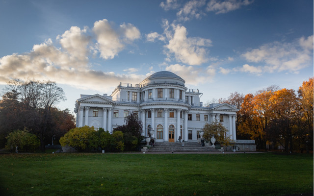Neoclassical urban forest autumn skycastle free wallpaper for desktop - medium preview image