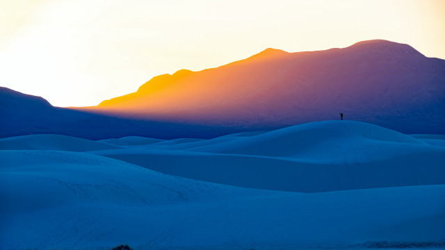 Snowy hill sunset mountain ocean free wallpaper for desktop - medium preview image