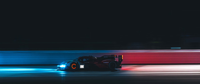 Car night red blue light free wallpaper for desktop - medium preview image