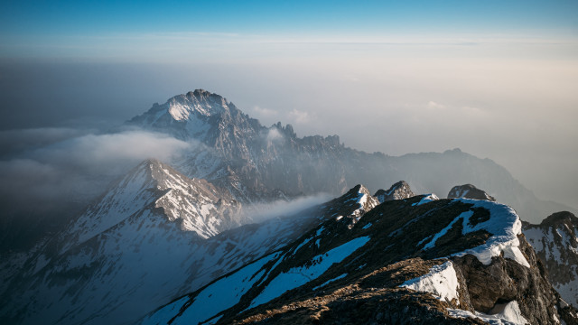 Mountain snow clouds blue sky #4 free wallpaper for desktop - medium preview image