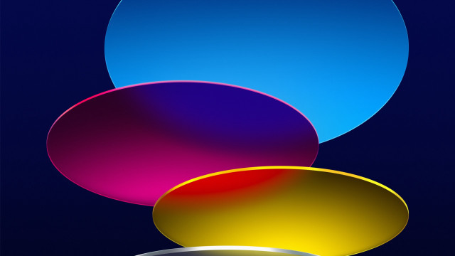 Three circles abstract sculpture colorful free wallpaper for desktop - medium preview image