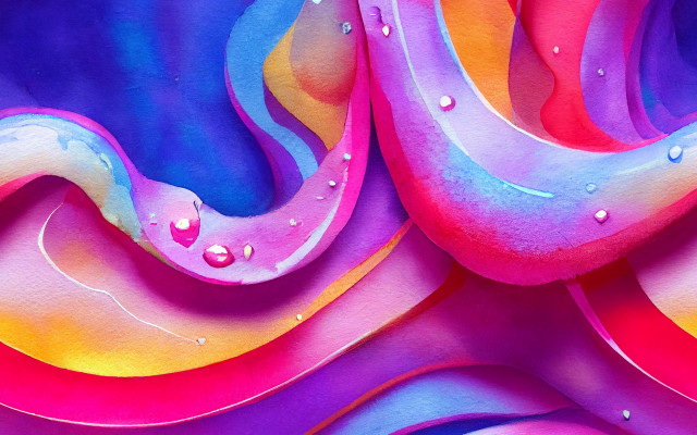 Colorful paint wave water drops free wallpaper for desktop - medium preview image