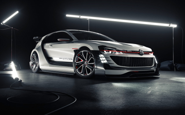 White car dark room lighting free wallpaper for desktop - medium preview image