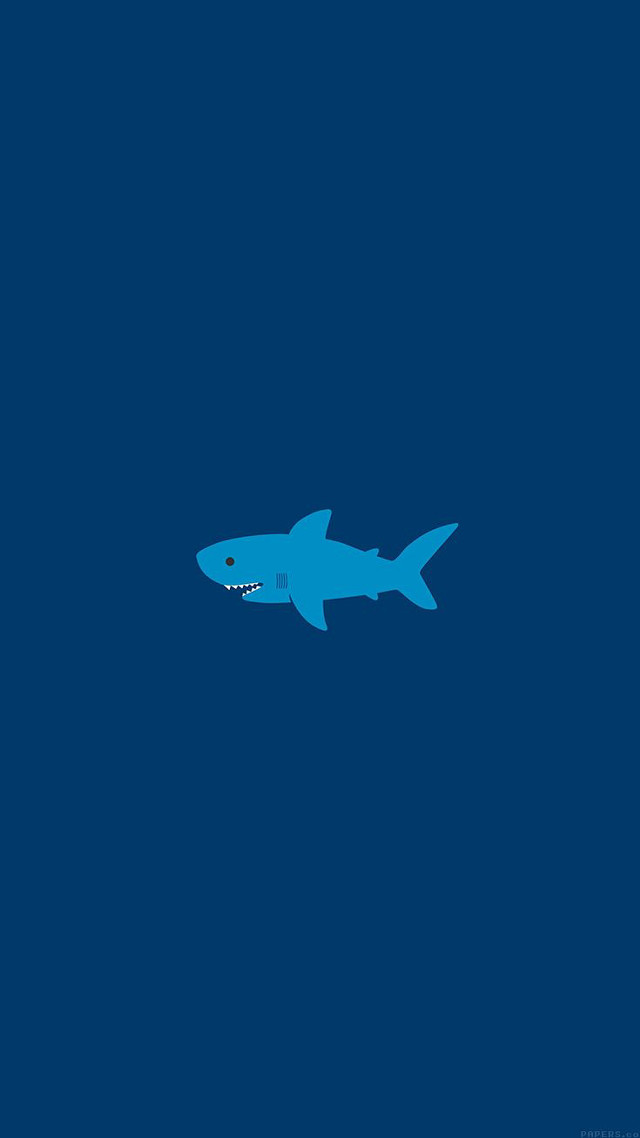 Shark swimming ocean blue background free wallpaper for mobile - medium preview image