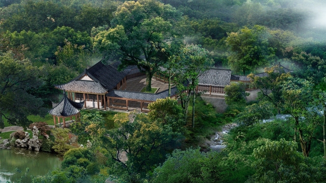 House forest pond detailed render free wallpaper for desktop - medium preview image