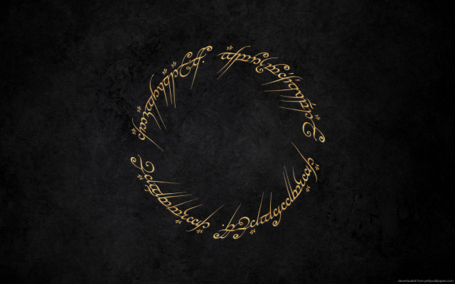 Golden ring lord words dark #3 free wallpaper for desktop - medium preview image