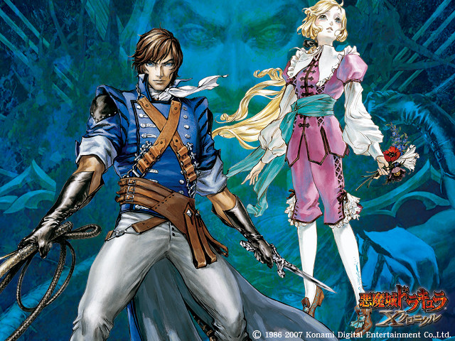 Anime couple characters blue background free wallpaper for desktop - medium preview image