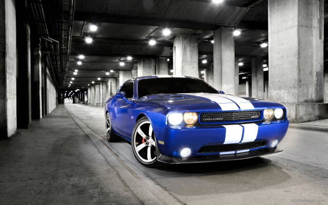 Blue white car parking garage free wallpaper for desktop - medium preview image