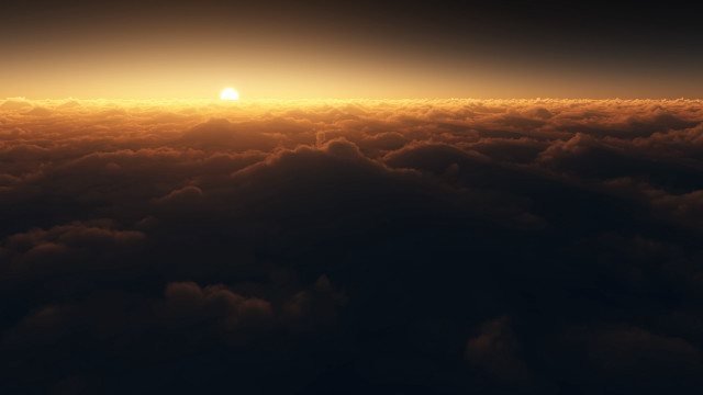 Sunset plane clouds dusk horizon free wallpaper for desktop - medium preview image