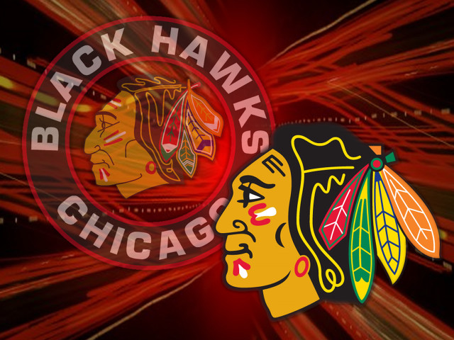 Chicago black hawks logo red #6 free wallpaper for desktop - medium preview image