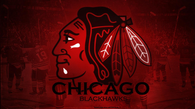 Chicago blackhawks red background digital free wallpaper for desktop - medium preview image