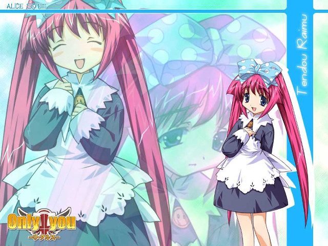 Pink haired girl blue dress #2 free wallpaper for desktop - medium preview image