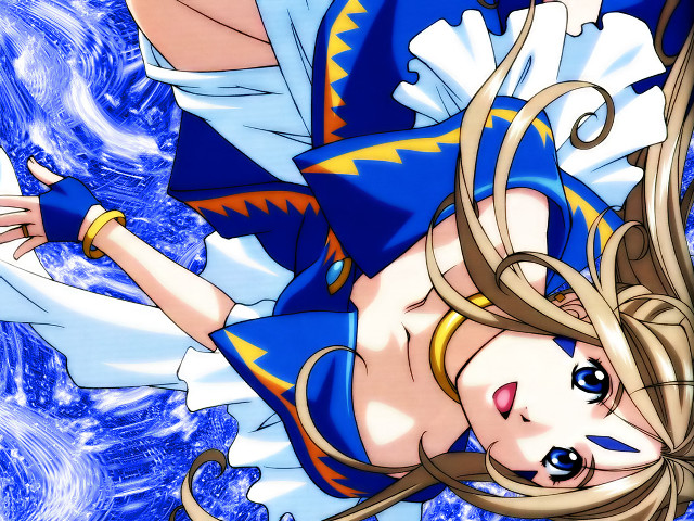 Flying woman blue outfit wind free wallpaper for desktop - medium preview image
