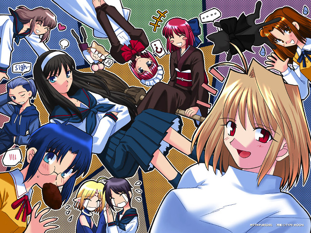 Anime group various expressions arcueid free wallpaper for desktop - medium preview image