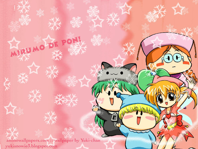 Anime group snowflakes stars christmas free wallpaper for desktop - medium preview image