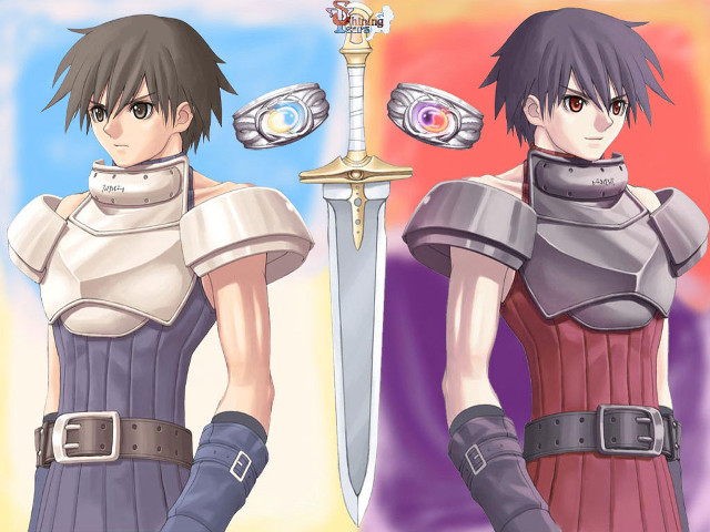 Anime couple swords armor belt free wallpaper for desktop - medium preview image