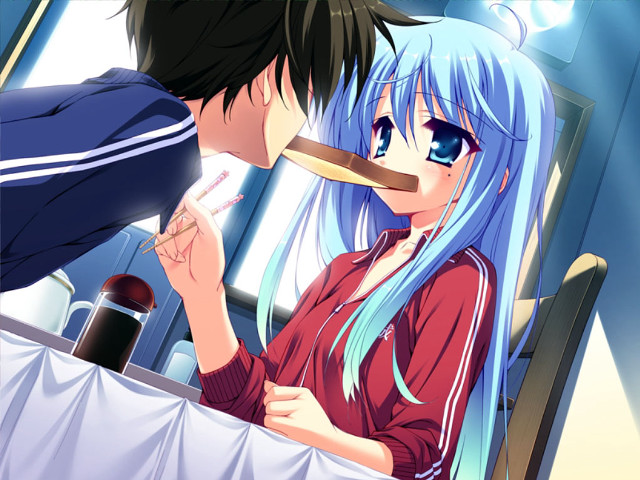 Man kissing woman mirror anime free wallpaper for desktop - medium preview image