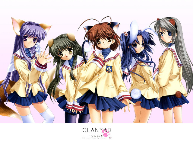 Anime girls cat ears school free wallpaper for desktop - medium preview image