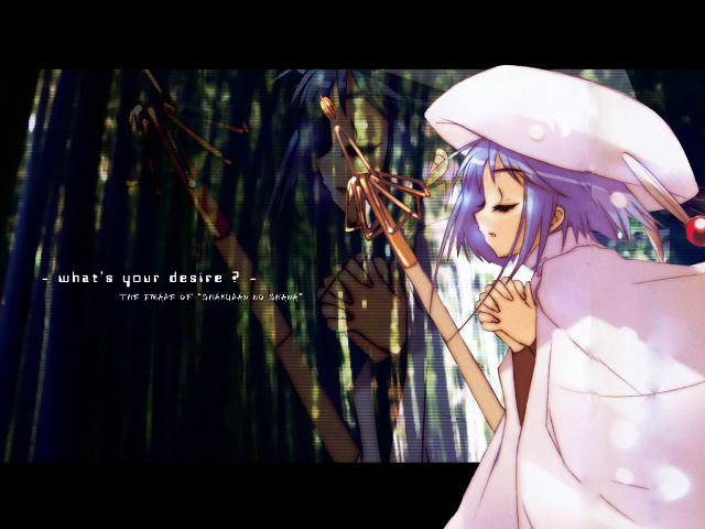 Anime girl bamboo hat sword free wallpaper for desktop - medium preview image