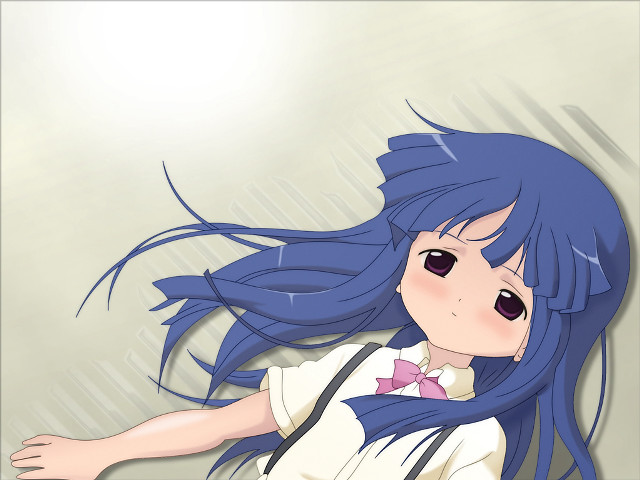 Blue hair girl bow tie free wallpaper for desktop - medium preview image