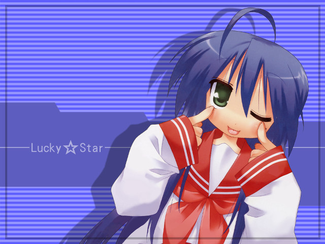 Anime girl blue hair sailor free wallpaper for desktop - medium preview image