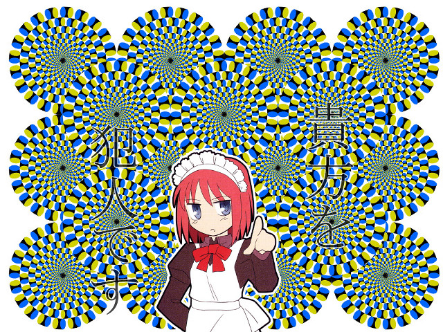 Redhair girl bowtie circularpattern fireworks free wallpaper for desktop - medium preview image