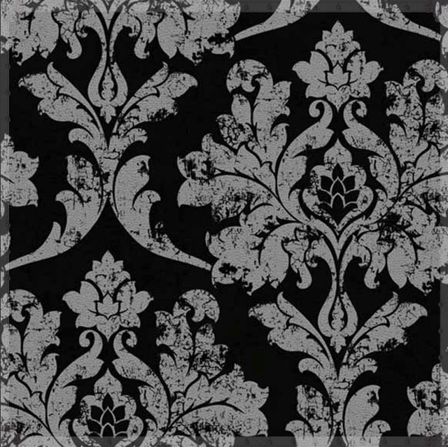 Black white floral pattern square free wallpaper for tablet - medium preview image