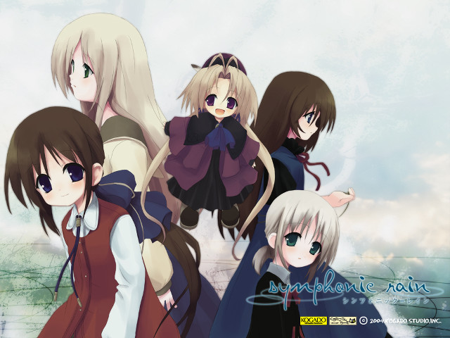 Anime girls cloudy sky school free wallpaper for desktop - medium preview image