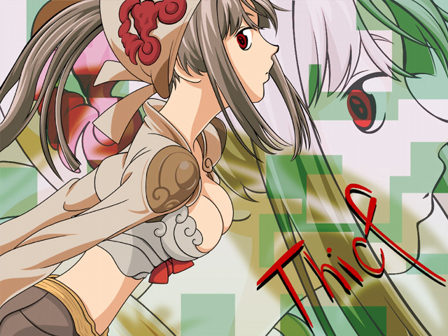 Anime longhair hat greenbg bling free wallpaper for desktop - medium preview image