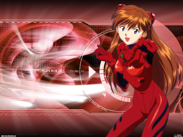 Anime long hair red outfit free wallpaper for desktop - medium preview image
