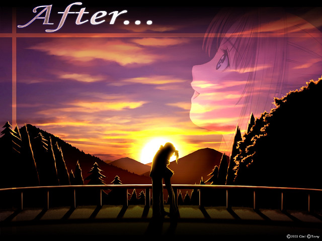 Balcony sunset couple aya goda free wallpaper for desktop - medium preview image