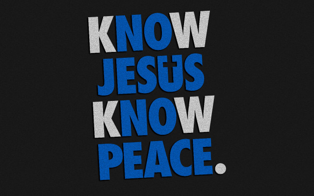Know jesus know peace blue free wallpaper for desktop - medium preview image