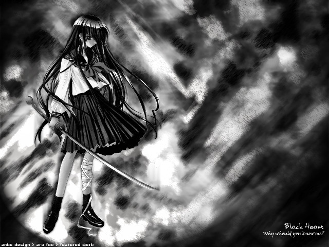 Girl sword clouds manga yandere free wallpaper for desktop - medium preview image